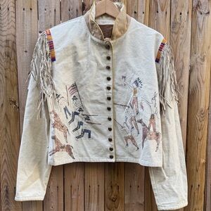 Double D Ranch Cream Fringe jacket - M